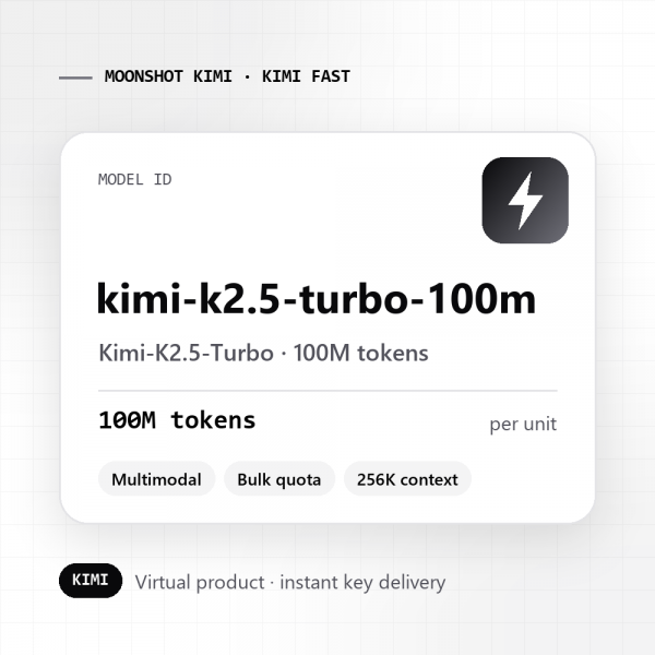 Kimi-K2.5-Turbo · 100M tokens