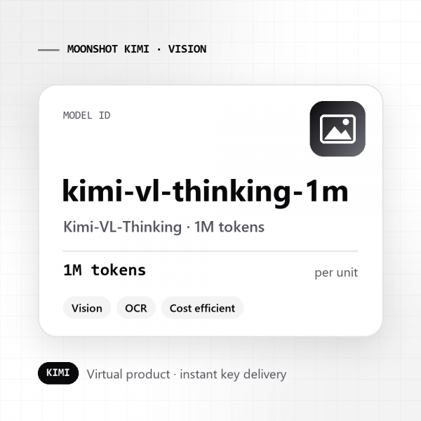 Kimi-VL-Thinking · 1M tokens