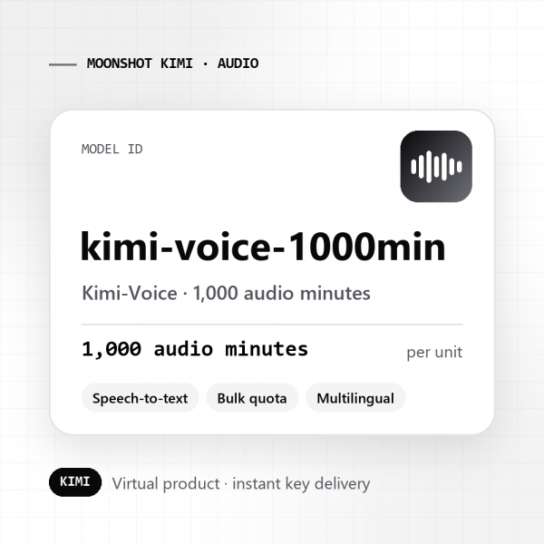Kimi-Voice · 1,000 audio minutes
