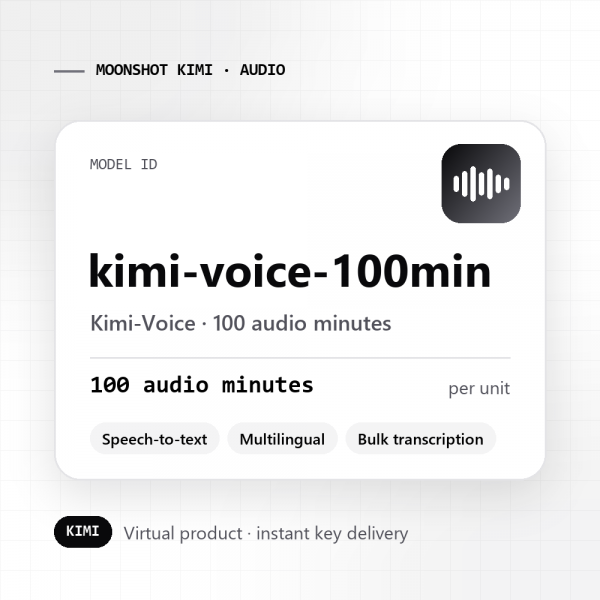 Kimi-Voice · 100 audio minutes